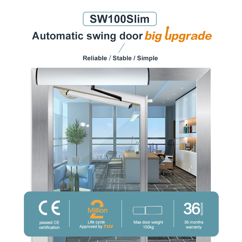 SW100 SLIM No Touch Automatic Swing Door Opener Black and White 