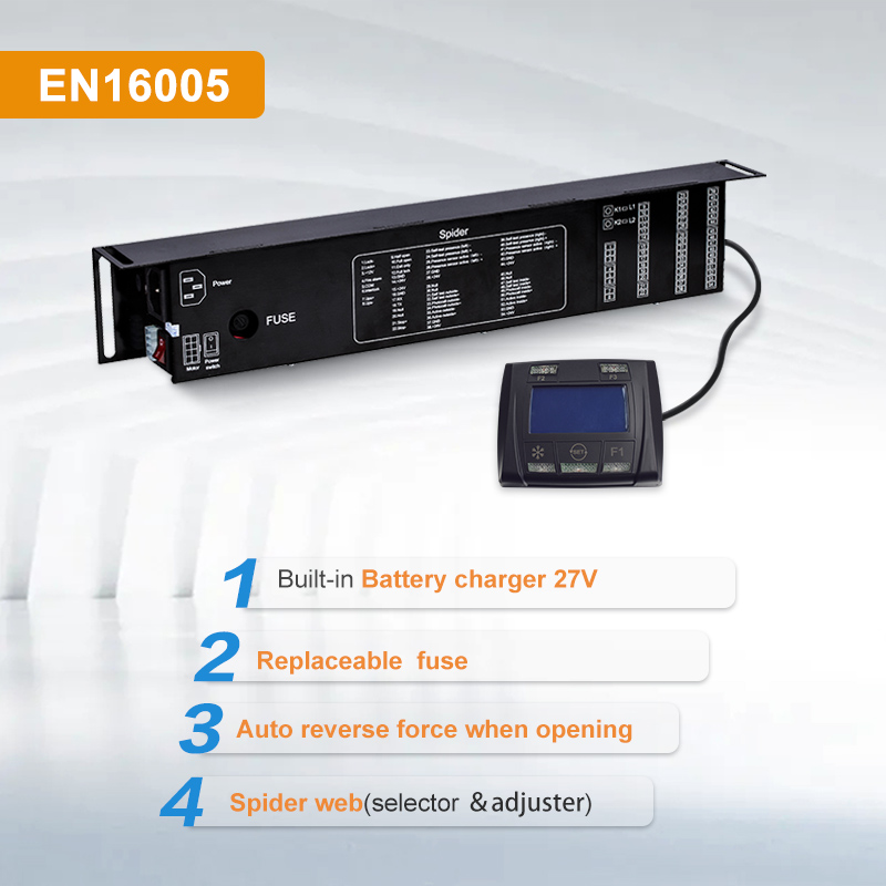 Spider European standard EN16005 Frame & frameless automatic sliding door operator mechanism digital