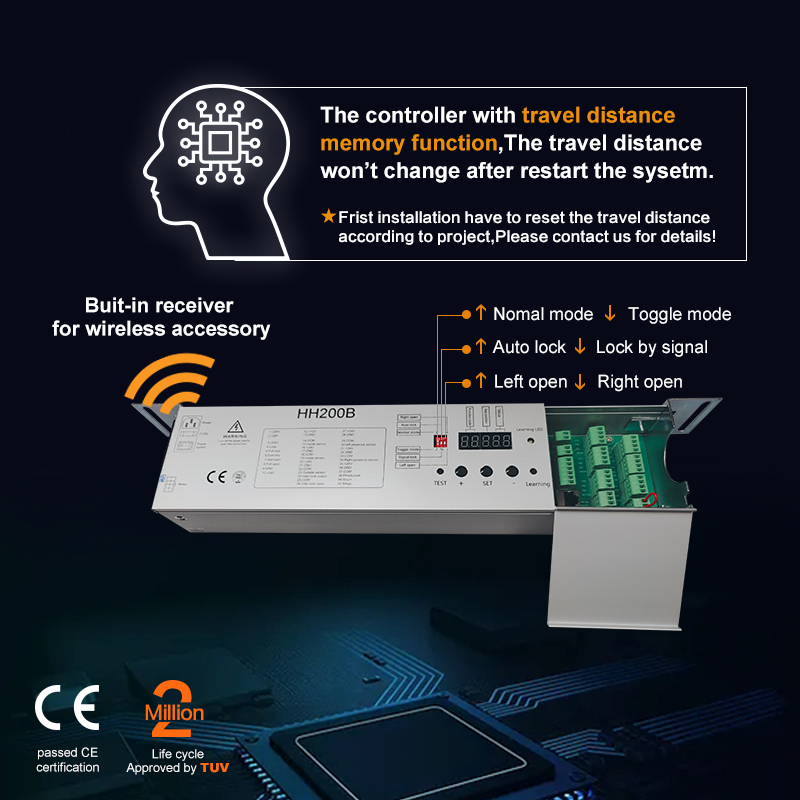 HH200B high capacity automatic sliding door operator led controller easy to asjust